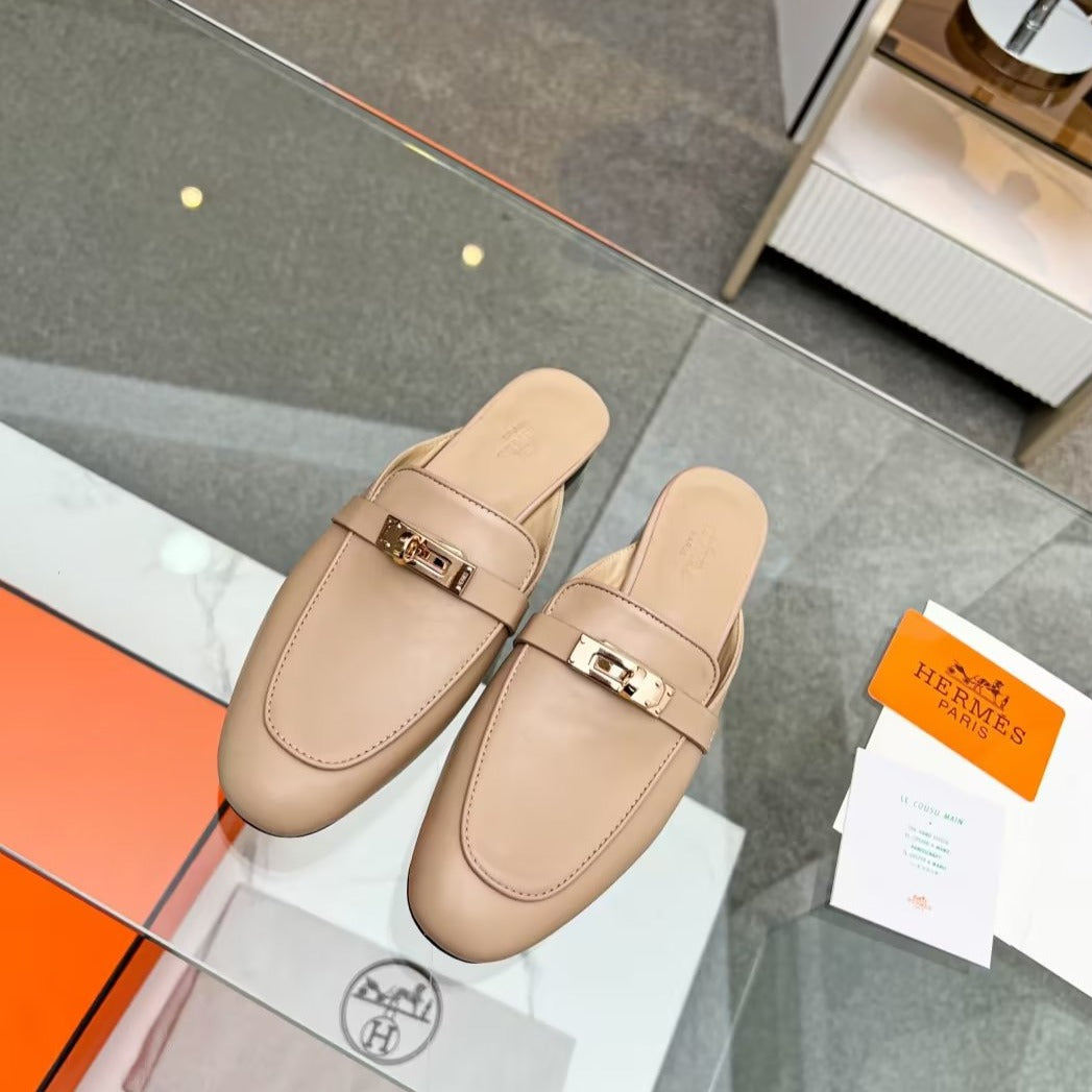 0Z Mule Pastel Pink Lambskin