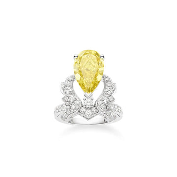 Soir De Fete Yellow Diamond Silver Ring