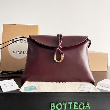 Bv Liberta Crossbody Bag Buckle 30CM Barolo Red Cowhide