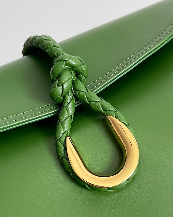 Bv Liberta Crossbody Bag Buckle 30CM Green Pepper Cowhide