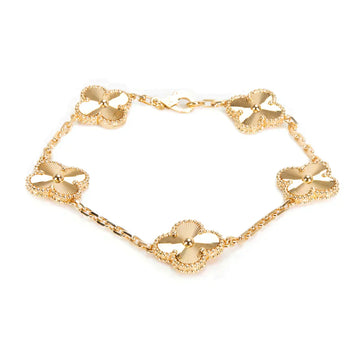 Clover 5 Motif Pink Gold Bracelet