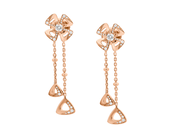 Fiorever Pink Gold Diamonds Earrings