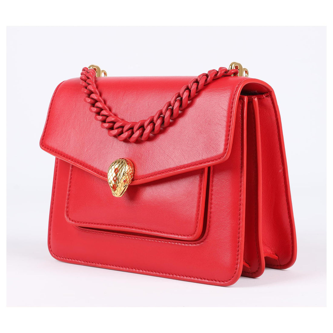 Bvl Serpenti Forever Crossbody Bag 20CM Red Calfskin Ghw 188659