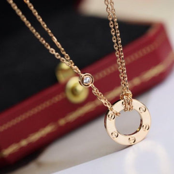 Love Necklace Adjustable Rose Gold 2 Diamond