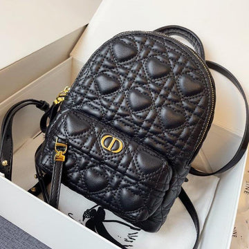 Small Backpack Black Cannage Lambskin