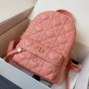 Small Backpack Pink Cannage Lambskin