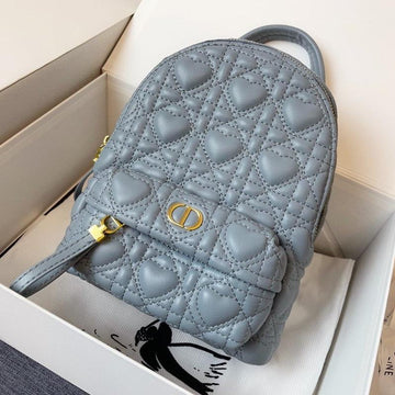 Small Backpack Cloud Blue Cannage Lambskin