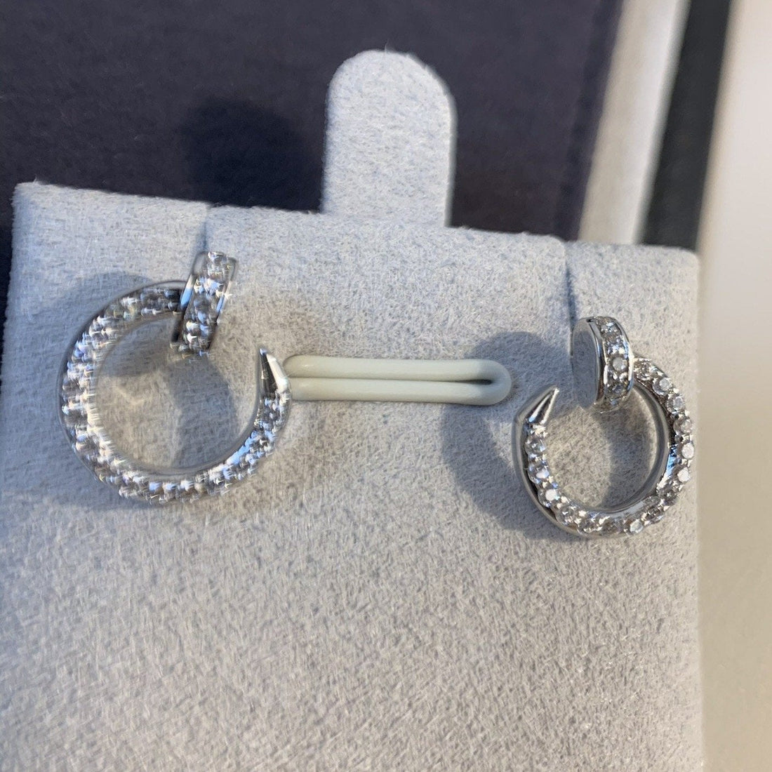Juste Earrings Silver Diamonds