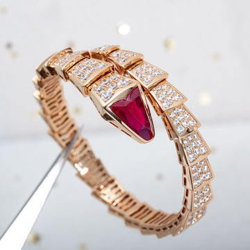Serpenti Bracelet 8MM Pink Gold Diamond