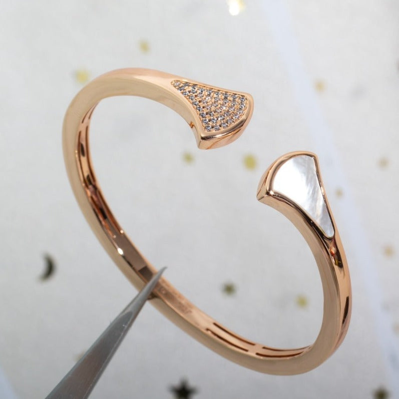 Dream Bracelet Open Pink Gold Mop Diamond