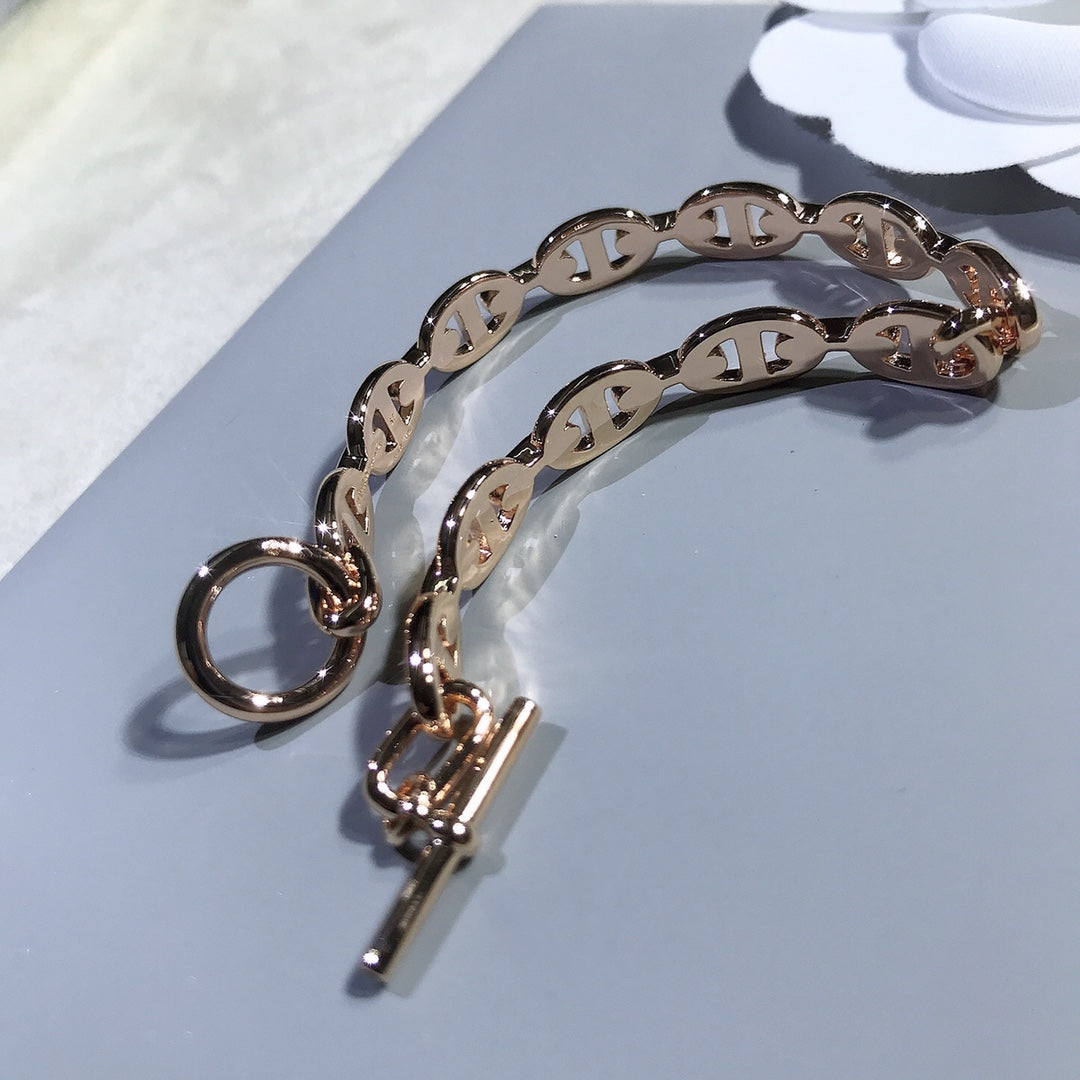 Chaine Bracelet Pink Gold