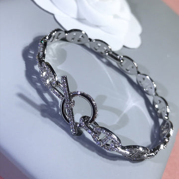 Chaine Bracelet Silver Diamond