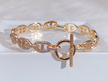 Chaine Bracelet Pink Gold Diamond