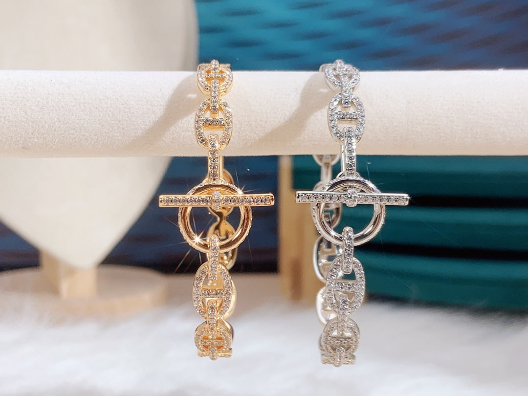 Chaine Bracelet Pink Gold Diamond