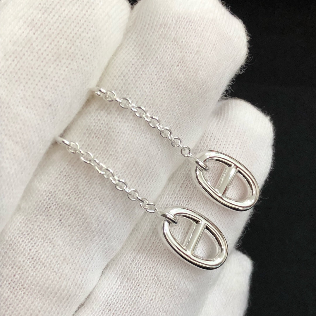 Chaine Small Drop Earrings Gold And Silver
