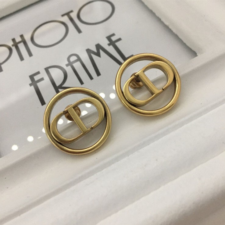 CD Earrings Antique Gold