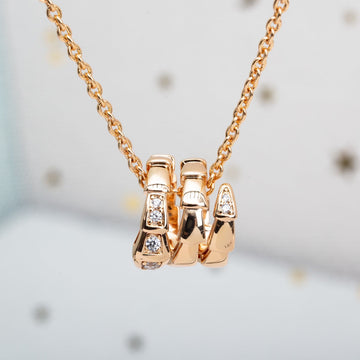 Serpenti Pink Gold Necklace Diamond