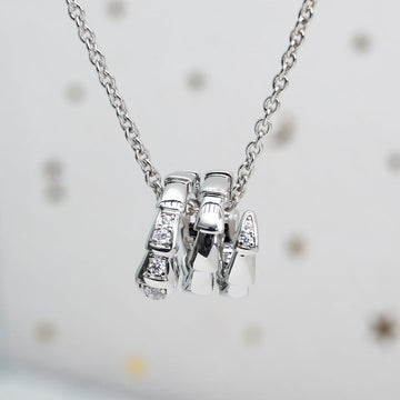Serpenti Silver Necklace Diamond