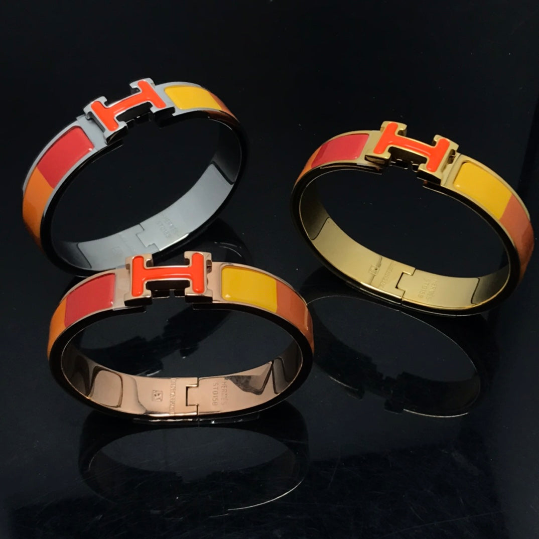 H Bracelet Orange Rainbow Ceramic