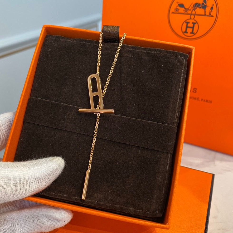 Farandole Long Necklace Pink Gold