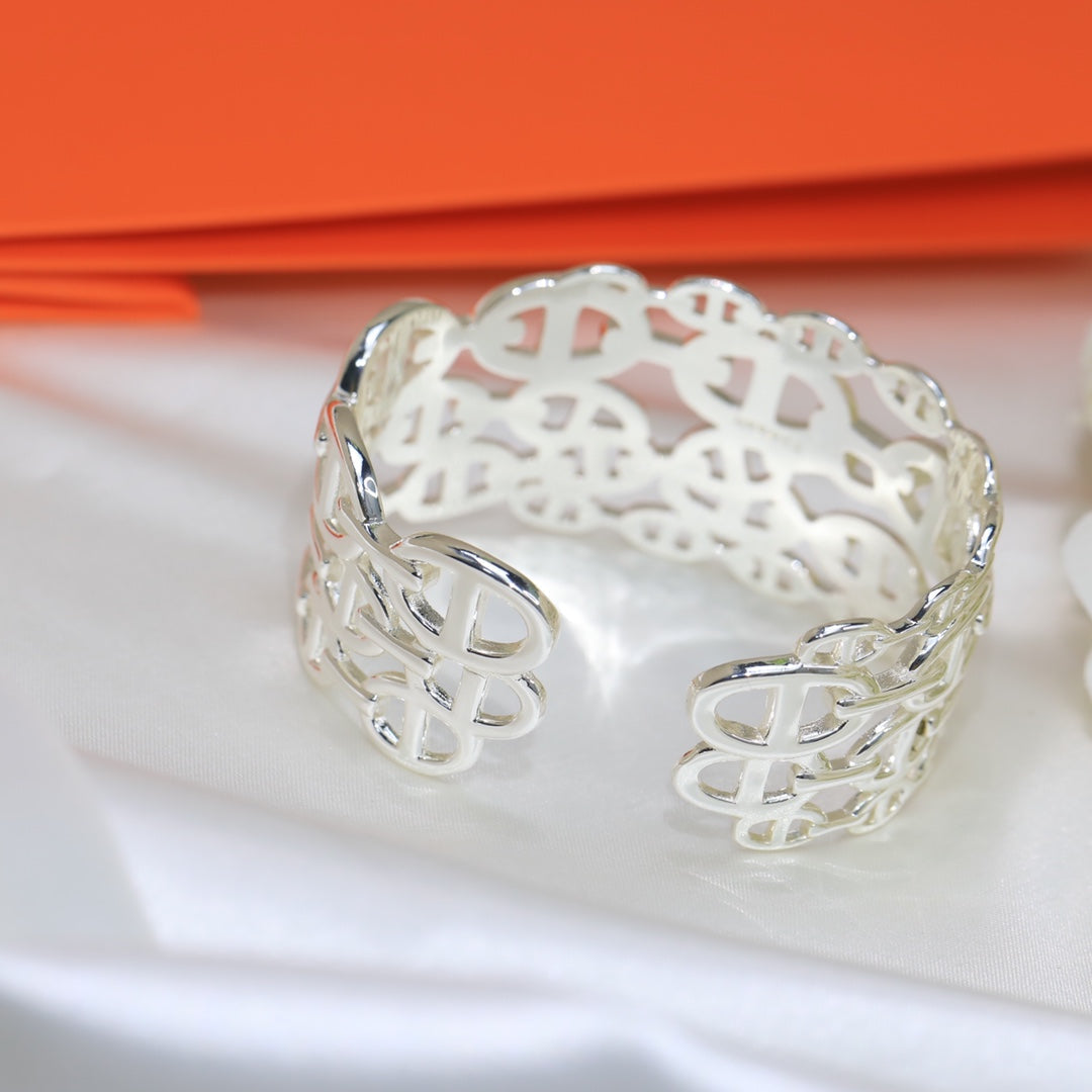 Chaine Silver Large Open Bracelet