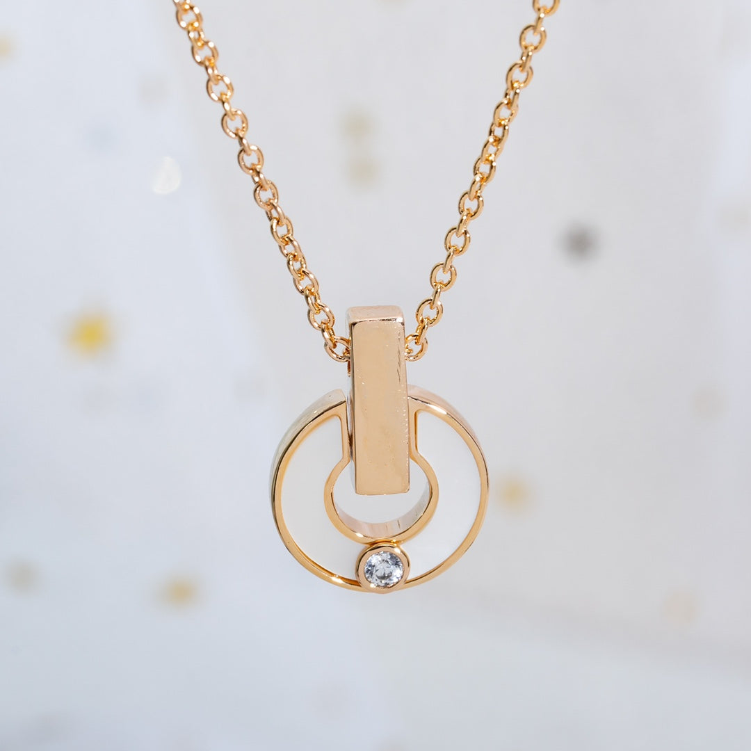 Gari Necklace Pink Gold Mop