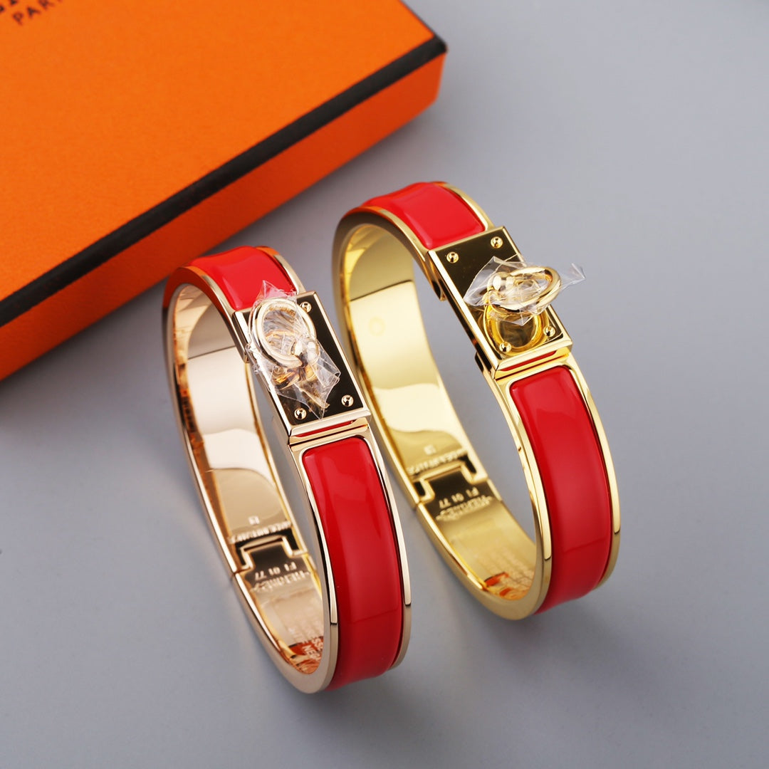H Ring Lock Bracelet 12MM Red