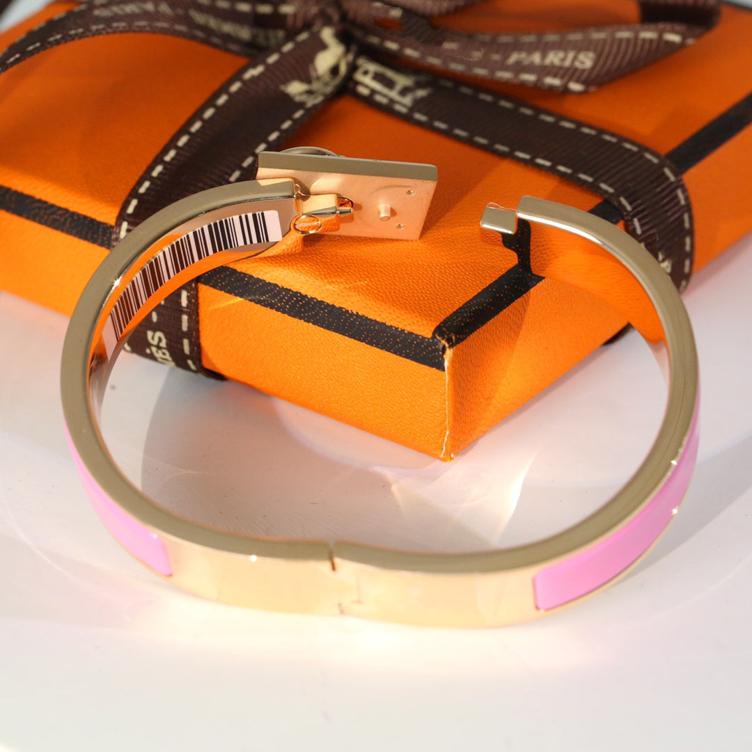 H Ring Lock Bracelet 12MM Pink