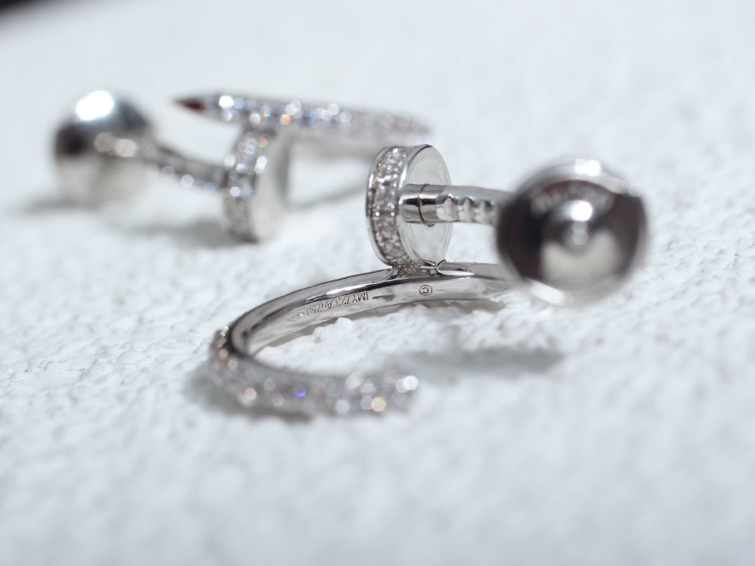 Juste Earrings 12.75mm Silver Diamond