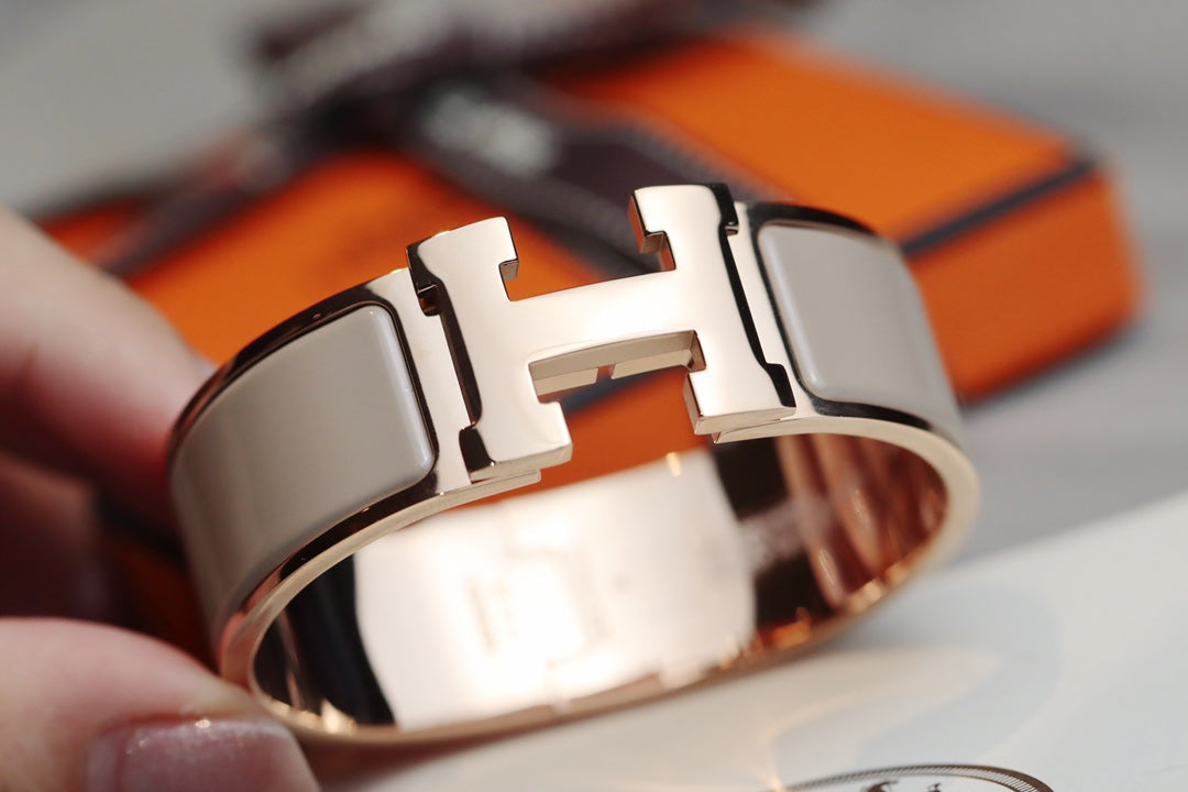H Bracelet 18MM Pink Gold Brown