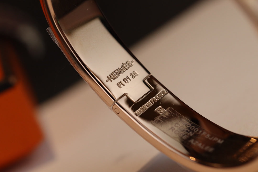 H Lock Pink Gold Bracelet 12MM
