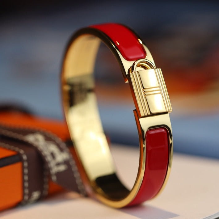 H Lock Red Gold Bracelet 12MM