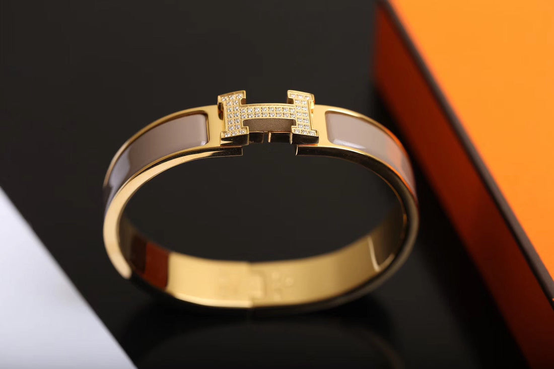 H Bracelet Gold Diamond