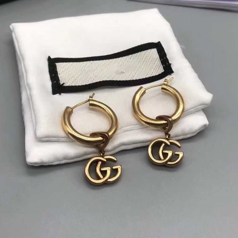 GG Hoop Earrings Antique Gold