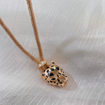 Panthere Pink Gold Onyx Necklace