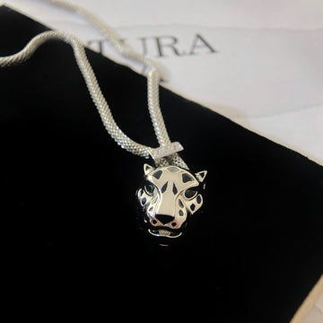 Panthere Silver Onyx Necklace