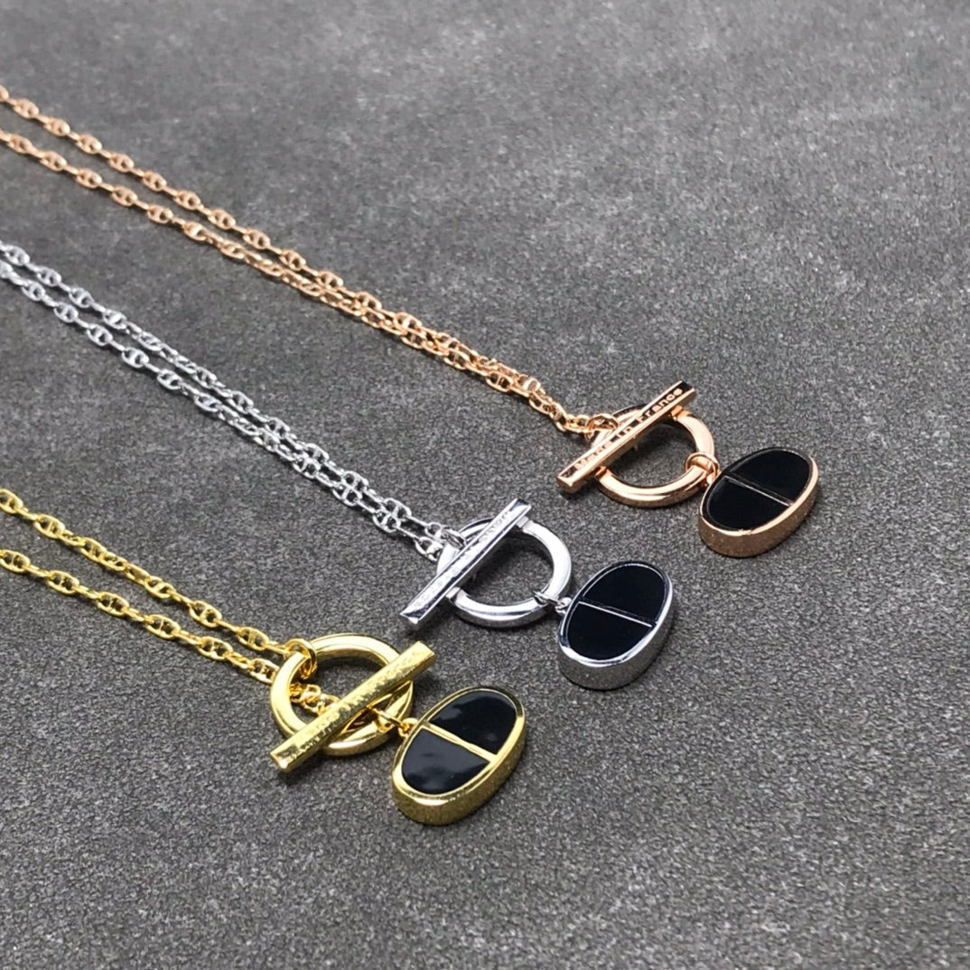 Chaine Verso Black Ceramic Silver Necklace