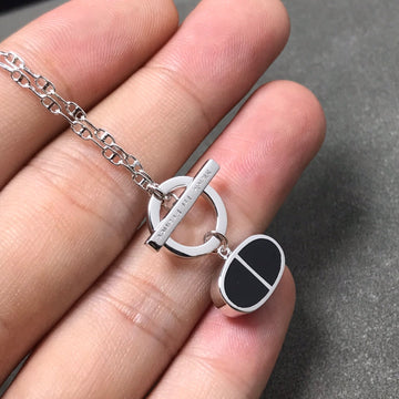 Chaine Verso Black Ceramic Silver Necklace