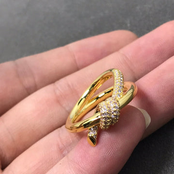 Knot Ring Double Row Diamond