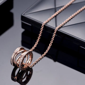 Zero 1 Pink Gold Diamond Open Necklace