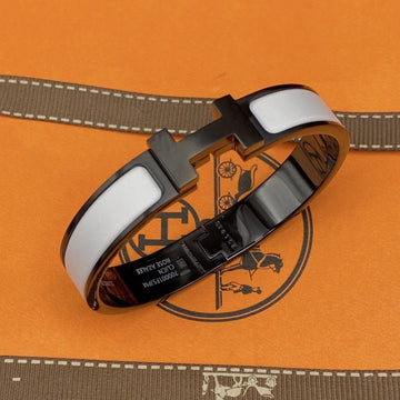 H Bracelet 12MM Black White Ceramic