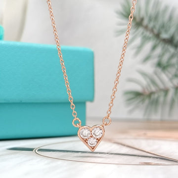 Heart 3 Diamonds Pedant Necklace