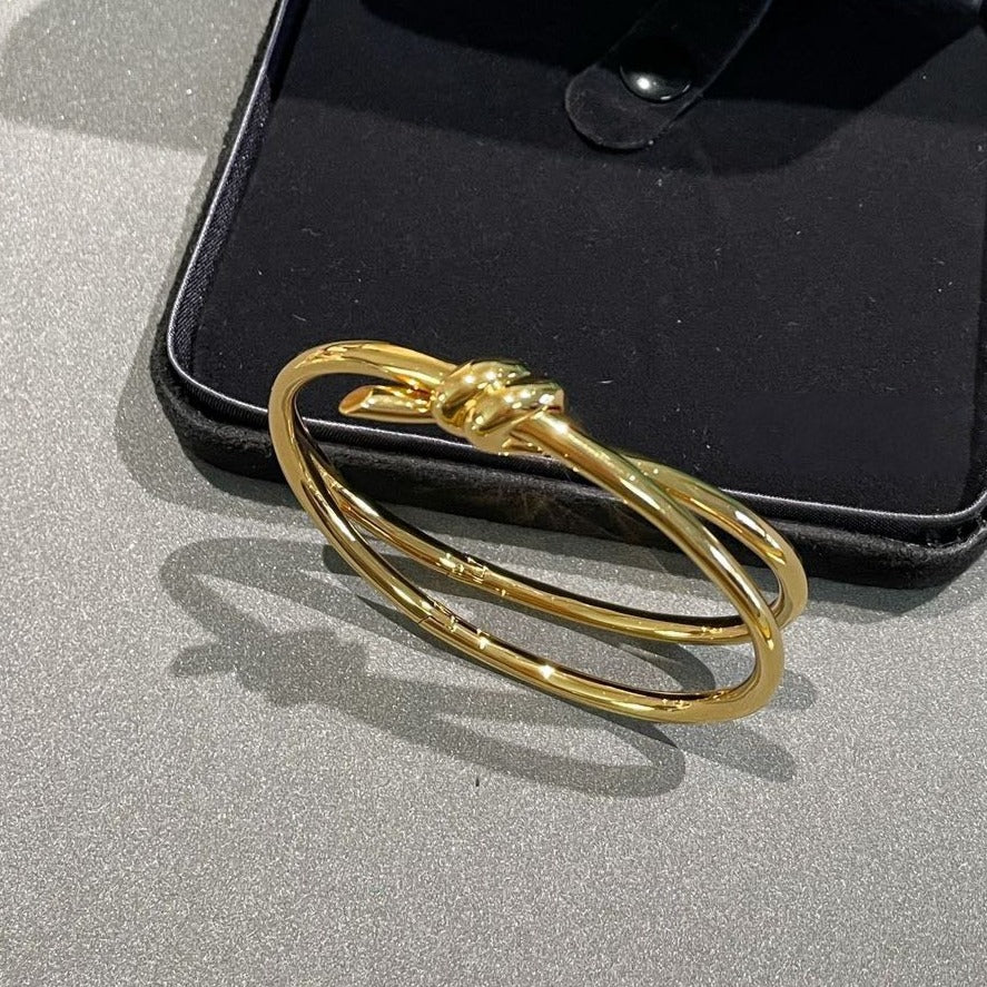 Knot Double Row Gold Bracelet