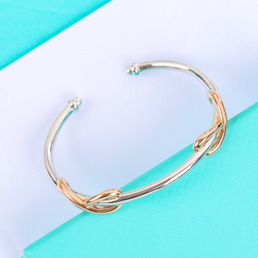 Infinity Silver Pink Gold Bracelet