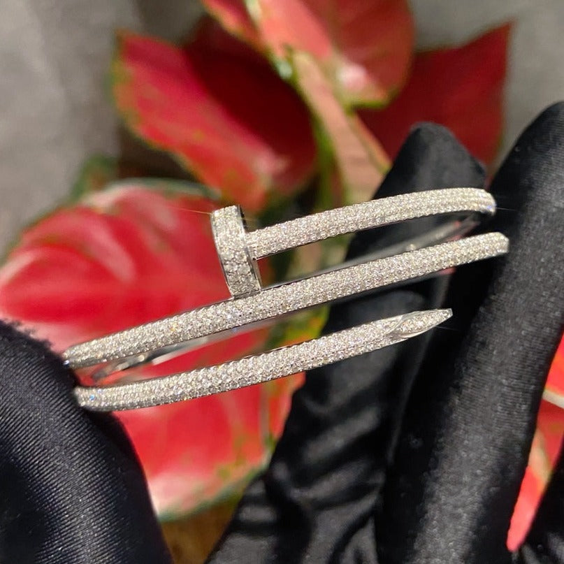 Juste Bracelet 3.5mm Double Rows Silver Diamond