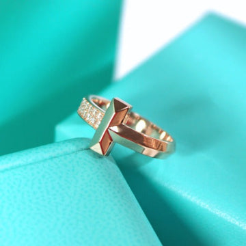 T1 Narrow Diamond Pink Gold Ring