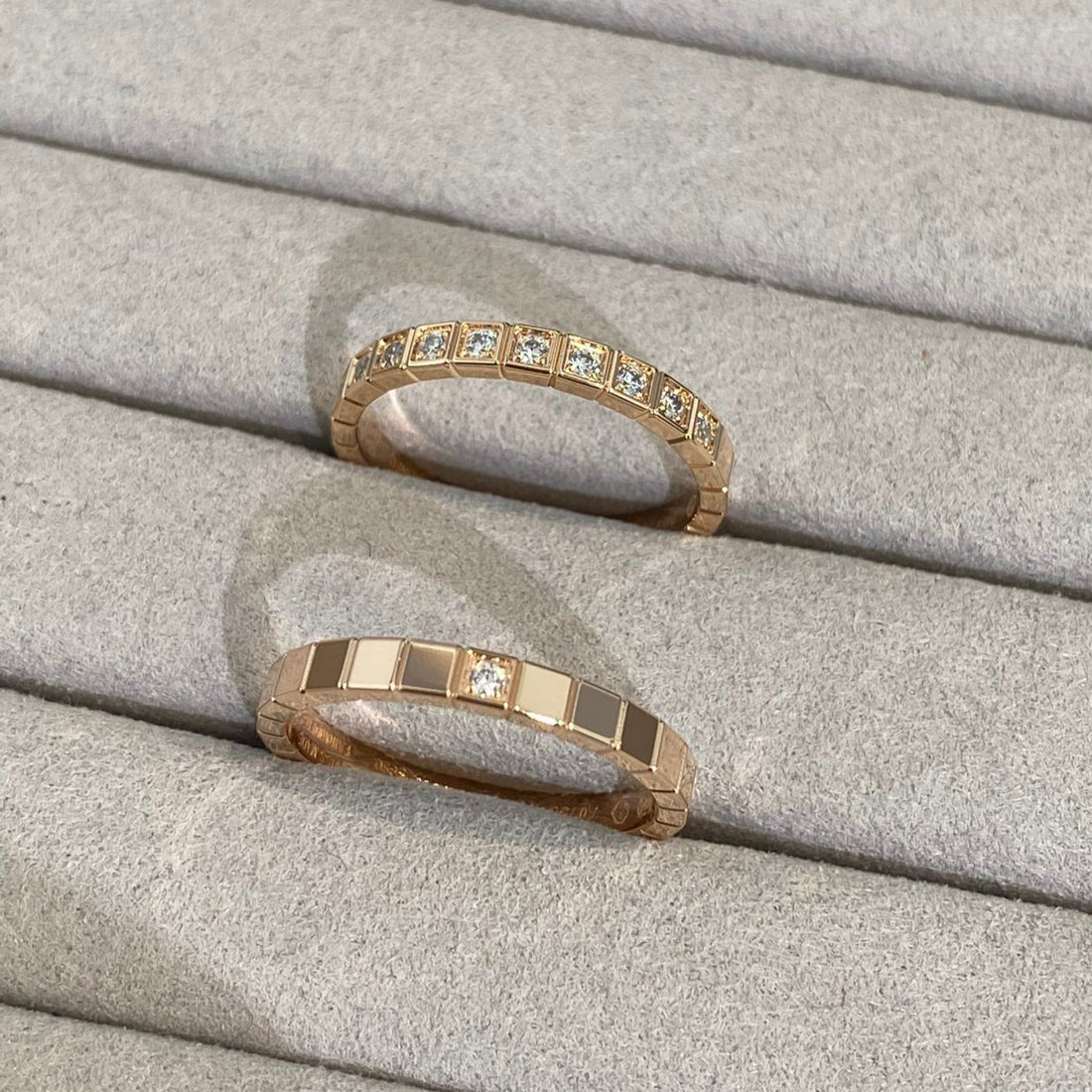 Ice Cube Pink Gold Ring