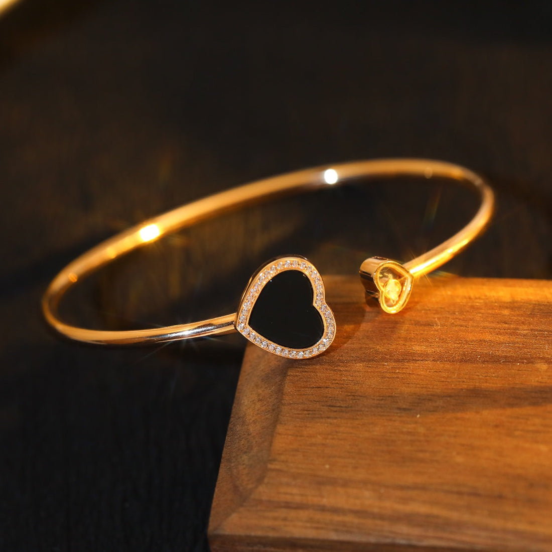 Happy Heart Bracelet Pink Gold Diamond