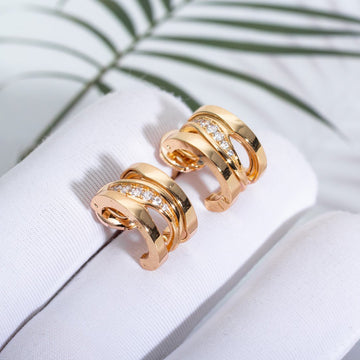 Zero 1 Pink Gold Diamonds Earrings