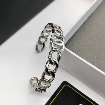 Double C Silver Cuff Bracelet